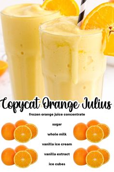 an orange juice recipe is shown in this ad