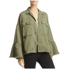 New With Tags Sizes: 0 (Xxs/Xs) And 2 (M/L) Available Current/Elliott Women's Bell Sleeve The Ruffle Military Jacket In Army Green Bell Sleeve Oversize Military Jacket Raw-Edge Trim; Dual Flap Pockets Button Closures At Front; True To Size. 100% Cotton; Machine Wash Cold Accepting Offers. Long Sleeve Outerwear For Brunch In Fall, Fall Outerwear With Pockets For Brunch, Spring Outerwear With Pockets For Brunch, Trendy Winter Outerwear For Brunch, Casual Winter Outerwear For Brunch, Trendy Button-up Outerwear For Brunch, Long Sleeve Cotton Outerwear For Brunch, Cotton Outerwear For Brunch, Cotton Outerwear For Fall Brunch