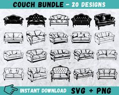 couches and loveseats with hand drawn furniture