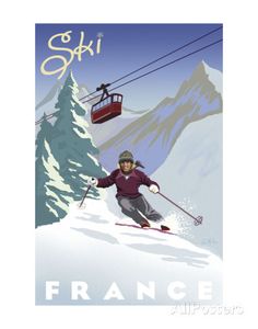 a skier skiing down a snowy mountain with a ski lift in the sky behind him