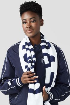 Stay cozy and protected from the elements with the comfy Team Liquid Soccer Scarf! 55% Acrylic, 45% Cotton fine gauge sweater knit jacquard scarf. Soccer Scarf, Team Liquid, Knitted Sweaters, Soccer, Navy, Knitting