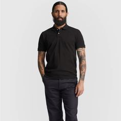 Son Of Tailor Around A Medium Color Black Retails For $108 Black Shirt With Polo Collar And Relaxed Fit, Black Collared Cotton Polo Shirt, Classic Black Cotton Polo Shirt, Black Cotton Collared Polo Shirt, Classic Black Polo Shirt For Streetwear, Black Polo Collar T-shirt With Relaxed Fit, Black Cotton Polo Shirt With Polo Collar, Classic Black Polo Collar Shirt, Black Relaxed Fit Polo Collar T-shirt