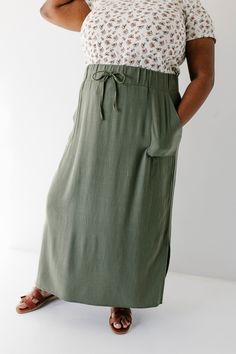 Step into a new season with confidence. The perfect blend of practical and pretty, the linen-blend ‘Winslet’ maxi skirt is a classic that you will reach for over and over again. We love the functional front pockets, adjustable waistband, and built-in lining. The modest side slits add a hint of interest to this full-length skirt. There are endless styling opportunities from a simple top, to a chunky sweater, or a chic turtleneck. Exclusively designed with you in mind. 30% Linen 70% Rayon Hand Was Versatile Midi Maxi Skirt For Spring, Versatile Midi Skirt For Spring, Spring Maxi Skirt With Pockets For Daywear, Spring Casual Linen Maxi Skirt, Versatile Solid Maxi Skirt For Spring, Casual Linen Maxi Skirt For Spring, Solid Maxi Skirt With Elastic Waistband For Daywear, Casual Maxi Skirt With Relaxed Fit For Daywear, Solid Color Relaxed Fit Lined Maxi Skirt