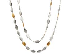 GURHAN, GURHAN Mango Sterling Silver Single Strand Necklace, Long Small, with No Stone & Gold Accents Mango Collection, Everyday Pendant, Gold Link Chain, Handmade Fine Jewelry, Classic Necklace, Luxury Necklace, Necklace Long, Stone Gold, Classic Gold