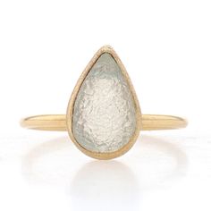 Size: 7 Sizing Fee: Up 2 Sizes For $40 Or Down 2 Sizes For $40 Metal Content: 18k Yellow Gold Stone Information Natural White Druzy Cut: Pear Style: Solitaire Features: Textured Finishes Measurements Face Height (North To South): 17/32" (13.2mm) Rise Above Finger: 3/16" (4.1mm) Weight: 2.7 Grams Stamps: 750, Maker's Mark Condition: New Without Tags Rr0636 Gold Pear-shaped Rings With Bezel Setting, Pear-shaped Gold Rings With Bezel Setting, Gold Teardrop Diamond Cut Ring, Luxury Gold Teardrop Ring, Rise Above, Gold Stone, Womens Jewelry Rings, Solitaire Ring, Makers Mark