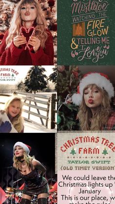 the collage shows images from various christmas events and holiday greetings, including an ad for