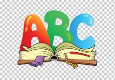 an open book with the word abc on it