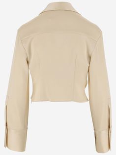 Shirt made of satin Collar V-neck Front buttoning Long sleeves Cuffs Cream Made in Italy Composition: 71% acetate, 27% viscose, 2% elastane Satin Shirt, Yoga Wear, Skirt Suit, Bridal Shoes, Dress Codes, Luxury Boutique, Valentino Garavani, High Heel Shoes, Shoe Laces