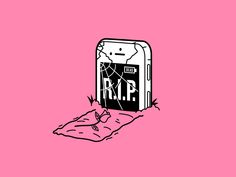 a pink background with an illustration of a cell phone laying on top of a pillow