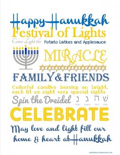 a poster with the words happy hanukkah written in different languages