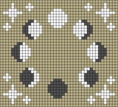 a cross stitch pattern with black and white squares