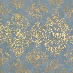 Stargazer Wallpaper in Blue and Gold by Antonina Vella for York Wallcoverings Blue And Gold Wallpaper, Country Designs, York Wallpaper, Embossed Wallpaper, Manhattan Comfort, York Wallcoverings, Metallic Wallpaper, Damask Wallpaper, Gold Wallpaper