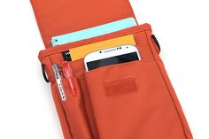 Lihit Lab Smart Fit Carrying Pouch - A6 - Orange - LIHIT LAB A-7574-4 Functional Pencil Case With Pockets, Functional Rectangular Phone Bag With Pockets, Functional Pouch With Pen Slots For Everyday, Functional Travel Organizer With Pen Slots, Multifunctional Case With Pen Slots, Multifunctional Cases With Pen Slots For Everyday Use, Functional Travel Pencil Case With Pockets, Functional Organizers With Pockets For Daily Use, Functional Daily Organizers With Pockets