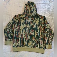 Gymshark Camo Hoodie Men’s Size Medium Green/Brown Nwot Camouflage Hoodie Sweatshirt For Outdoor, Khaki Hoodie With Kangaroo Pocket For Outdoor, Casual Camouflage Sweatshirt For Outdoor Activities, Casual Khaki Hoodie For Outdoor Activities, Casual Camouflage Hoodie For Outdoor Activities, Casual Khaki Hoodie For Outdoor, Khaki Cotton Hoodie For Outdoor, Outdoor Cotton Khaki Hoodie, Cotton Khaki Hoodie For Outdoor