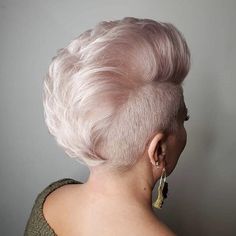 Blush Fauxhawk Pixie Inspirations, Mohawk Hairstyles For Women, Bang Hairstyles, Roller Curls, Short Undercut, Long Layered Cuts, Gradient Hair, Hairstyles For Older Women, Pixie Cut With Undercut