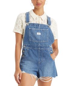 out of stock Denim Shortalls, Classic Vintage Style, Denim Overalls Shorts, Levis Women, Denim Overalls, Mode Vintage, Classic Vintage, Overall Shorts, Vintage Denim