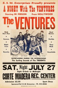 an old concert poster for the venture's