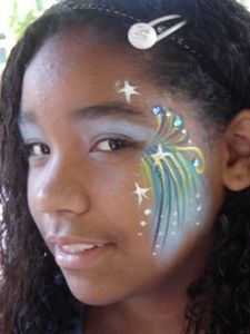 celestial face paint Cheek Art, Moon Fairy, Face Paintings, Painting Ideas, Celestial Bodies