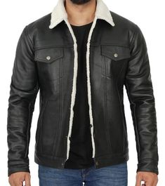 Color: black, Size: S Leather Trucker Jacket, Trucker Jacket Women, Suede Jacket Men, Trucker Jacket Men, Mens Parka Jacket, Suede Jacket Women, Quilted Jacket Men, Shearling Jacket Women, Varsity Jacket Women