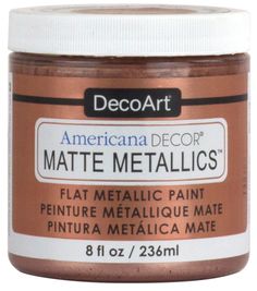 decoart metallic paint, 8oz jar, copper luste - american decor matte metallics