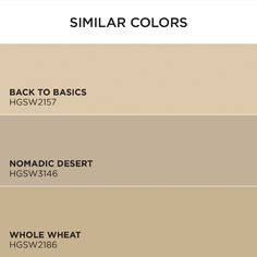 four shades of neutral and beige with the words similar colors on each one, which are labeled