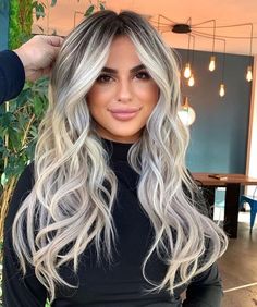 Ash Blonde Hair Balayage, Platinum Blonde Balayage, Dark Roots Blonde Hair, Ash Blonde Hair, Balayage Hair Blonde