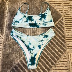 New Without Tags Trendy Blue Swimwear For Poolside, Trendy Blue Swimwear For Beach Season, Trendy Light Blue Swimwear For The Beach, Trendy Light Blue Swimwear For Beach, Blue Tie, Blue Tie Dye, Womens Swim, Tie Dye, Color Blue