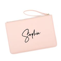 Custom Vegan Leather Wristlet Clutch Purse Pouch Bag for Bride-Set of 1-Andaz Press-Cursive Custom Name- Animal Print Cocktail Dresses, Faux Leather Wristlet, Acrylic Bag, Leather Clutch Purse, Bridal Clutch, Busy Women, Pink Mauve, Clutch Purse Evening, Wristlet Purse