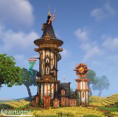 Freya Minecraft Builds, Minecraft Island Builds, Fantasy Wizard Tower, Minecraft Wizard Tower, Minecraft Landscape, Minecraft Tower, Wizard Tower, Cottagecore Minecraft