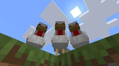 two sheep standing next to each other in a minecraft style area with blue sky and clouds