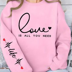 Gratis verzending, snellere after-sales dienst van Temu. Letter Print Sweatshirt, Crew Sweatshirts, Casual Sweatshirt, Long Sleeve Pullover, Sweatshirt Fashion