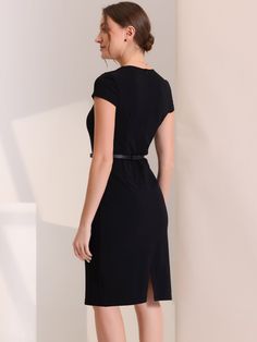 Shop Allegra K for Vintage Cap Sleeve Belted Square Neck Sheath Dress you are looking for, get more women's Dresses for yourself. Order now! Free Returns！ Vintage Cap, Midi Sheath Dress, Cap Sleeve, Women's Dresses, Sheath Dress, Square Neck, Order Now, Dress Black, Cap Sleeves