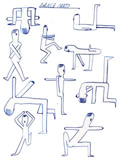 a drawing of people doing different things