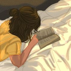 Girl Illustration, A Woman, Wattpad, Reading, Bed, Funny, Books, Hair, Art