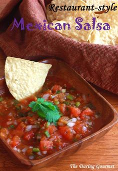 mexican salsa in a bowl with tortilla chips