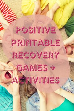 Positive Printable Recovery Games + Activities - Fun Party Pop Recovery Activities And Games, Recovery Group Activities, Recovery Activities, Recovery Games, Therapeutic Games, Group Counseling Activities