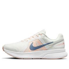 (WMNS) Nike Run Swift 2 'White Orange Blue' CU3528-100 (SNKR/Cozy/Light/Low Top/Women's/Colorblock) White Running Shoes For Light Sports In Spring, White Cushioned Running Shoes For Spring, Spring White Running Shoes With Cushioned Footbed, Spring White Cushioned Running Shoes, Nike White Running Shoes For Spring, White Nike Running Shoes For Spring, Nike Run Swift 2, Nike Womens, Stylish Sneakers