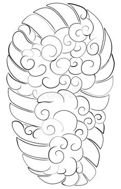 a black and white drawing of an abstract object with swirls on it royalty illustration