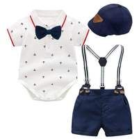 Boys' Clothing - Momorii Printed Romper Outfit, Suit With Hat, Romper Outfits, Baby Boy Clothes Newborn, Anchor Print, Summer Outfits Kids