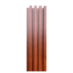 the side view of a wooden door with vertical slats on each side and horizontal slats on the other side