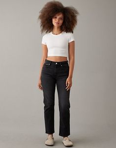 American Eagle Black Jeans, Flattering Pants, Best Casual Outfits, Ankle Length Jeans, Stylish Jeans, American Eagle Jeans, American Eagle Outfitters Jeans, Ankle Jeans, Stretch Jeans