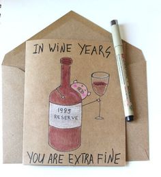 Birthday Surprises For Her, Funny 30th Birthday Cards, Wine Birthday Cards, Wine Birthday, 30th Birthday Funny, 30th Birthday Cards, Birthday Card For Her, 50th Birthday Cards