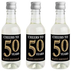 three bottles with cheers to 40 years on them