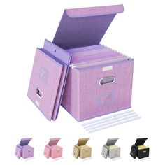 an open file box with different colors and sizes