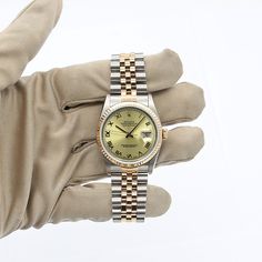 Released in 1945, the Datejust is Rolex’s longest standing collection and was created to commemorate the company's 40th anniversary. Unlike other Rolex watches, the Datejust was not designed for a specific activity or environment and simply exists as a smart, reliable timepiece. Pioneering for its time, the Datejust was the first self-winding watch to feature a date display window and also the first Rolex watch to use the Jubilee bracelet design. Combined with the tried and true Oyster case, the Watch Review, Pre Owned Rolex, 40th Anniversary, Watch Model, Rolex Datejust, Luxury Watch, Watch Brands, Bracelet Designs, Rolex Watches