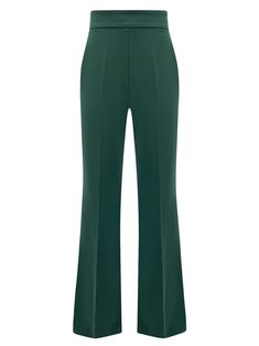 Emerald Dream Flared High-Waist Trousers | Tia Dorraine | Wolf & Badger Green Wide-leg Office Pants, Green High-waisted Wide Leg Pants For Office, Green Wide Leg Dress Pants For Office, Green Wide Leg Bottoms For Office, Green Wide Leg Office Bottoms, Green Tailored Wide Leg Bottoms, Green Fitted Bottoms For Semi-formal Occasions, Tailored Wide Leg Green Bottoms, Fitted Green Bottoms For Semi-formal Occasions