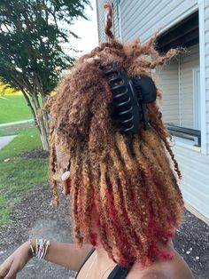 Hair Dye Colors For Black Women Dreads, Dyed Locs Highlights, Skunk Stripe Dreads, Skunk Stripe Dread Locs, Dyed Locs Skunk Stripe, Fall Dreadlock Colors Black Women, Skunk Stripe Locs, Dreadlock Styles For Women Black Locs