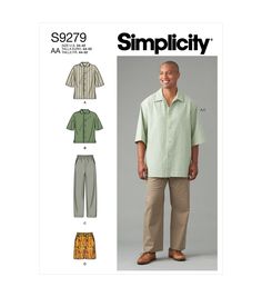 a man in green shirt and khaki pants, with the words simplicity on it