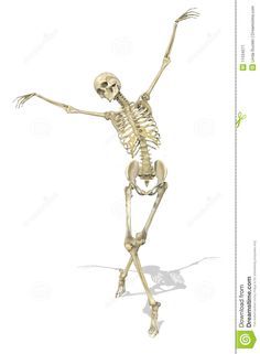 a skeleton is standing in the air with its arms outstretched and legs spread out,