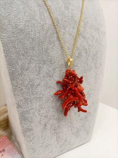 Beautiful chain necklace with raw Mediterranean coral pendant. Shipped in gift box Thank you Mary's laboratory Coral Necklace With Lobster Clasp In Red Coral, Red Coral Pendant Necklace As Gift, Red Coral Pendant Necklace For Gift, Coral Jewelry With Lobster Clasp For Gift, Red Coral Necklaces For Gifts, Handmade Red Coral Necklace Gift, Coral Red Coral Necklace For Gifts, Coral Red Coral Necklace Gift, Coral Necklace With Lobster Clasp As Gift